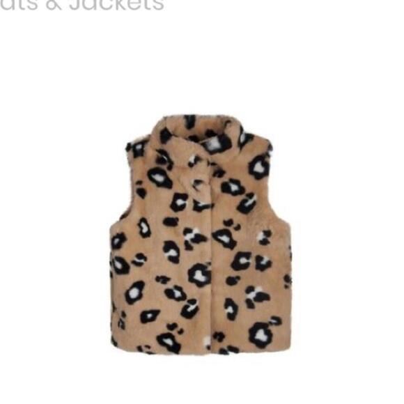 Epic Threads Little Girls Leopard Faux Fur Vest, girl’s fur vest, jacket top 5 - Picture 2 of 4